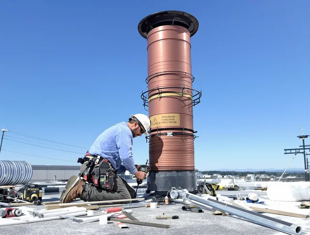 Installed chimney liner by Marblehead Chimney Sweep in Marblehead, MA