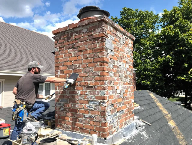 Completed chimney rebuild by Marblehead Chimney Sweep in Marblehead, MA
