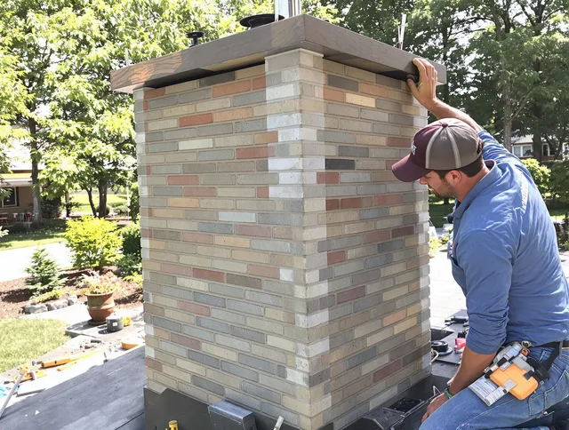 Marblehead Chimney Sweep completing a modern chimney remodel in Marblehead, MA