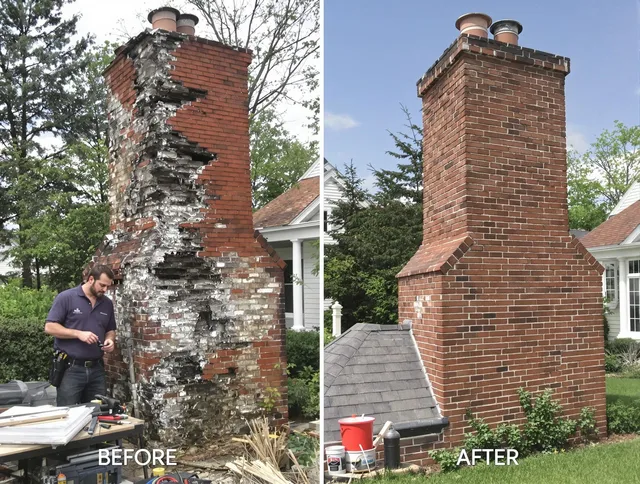 Marblehead Chimney Sweep performing a full chimney restoration in Marblehead, MA