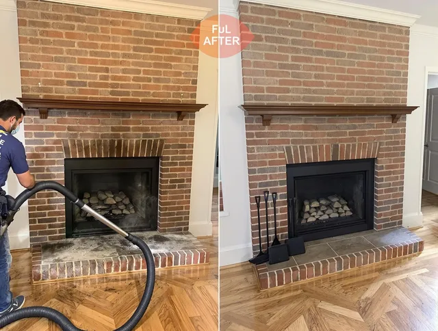 Marblehead Chimney Sweep carefully sanitizing a fireplace in Marblehead, MA