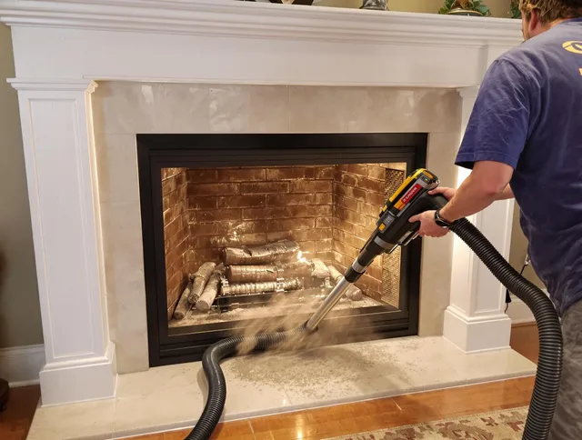 Fireplace cleaning performed by Marblehead Chimney Sweep in Marblehead, MA