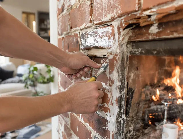 Routine fireplace repair by Marblehead Chimney Sweep in Marblehead, MA